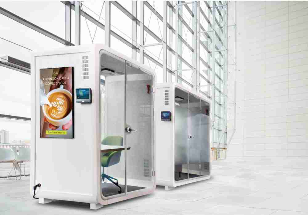 云顶国际8588yd子公司达擎之智慧行动办公舱，，，，采用PDLC智能调光玻璃设计，，透过通电与断电的电流切换，，，呈现透明与雾面效果，，具节能降耗特性并兼顾隐私，，，确保信息安全